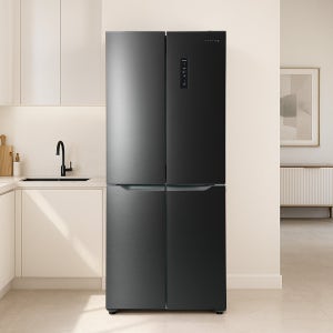 쿠잉 4도어 양문형냉장고 MD405 대용량 저소음 신혼 프리스탠딩 다크메탈