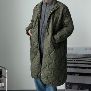 남자 패딩코트 오버핏 깔깔이 하이넥 점퍼 남자 롱패딩