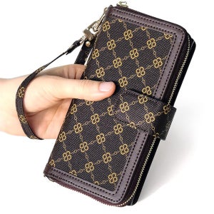 비즈 지퍼 카드 지갑 케이스 브라운, 갤럭시A퀀텀 갤럭시A71 (공용)