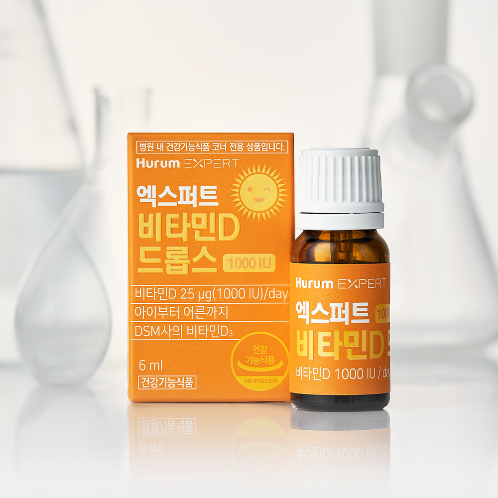 [병원입점] 엑스퍼트 <b>비타민D</b> 드롭스 1000IU 액상 D3 임산부 어린이 6ml, 1개