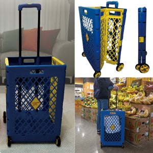 베어링 바퀴달린 접이식 폴딩카트 박스형 수납 손수레 마트 쇼핑 시장 장바구니 캐리어 특대형