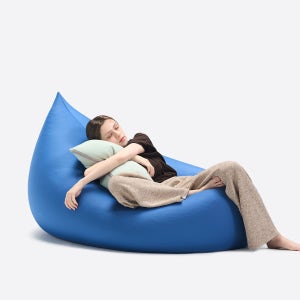 NEW 폴리몰리 LT201 그랜드 1인용 대형 빈백 소파 스판 안락 의자 쿠션 데님블루