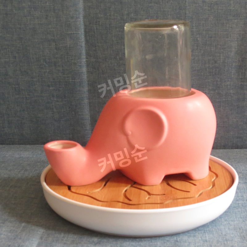 NEW 코끼리 고양이 강아지 도자기 급수기 500ml 고양이용 세라믹