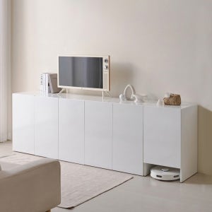 홈스빌 다름 수납장 여닫이 도어 거실 침실 로봇청소기장 모던 화이트 400 800 1200