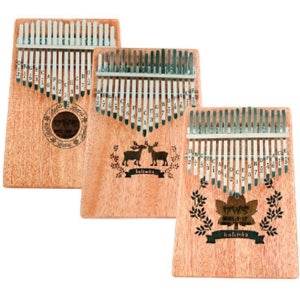 휴대용 17 음계 칼림바 핸드 마호가니 칼림바 우드 피아노 선물