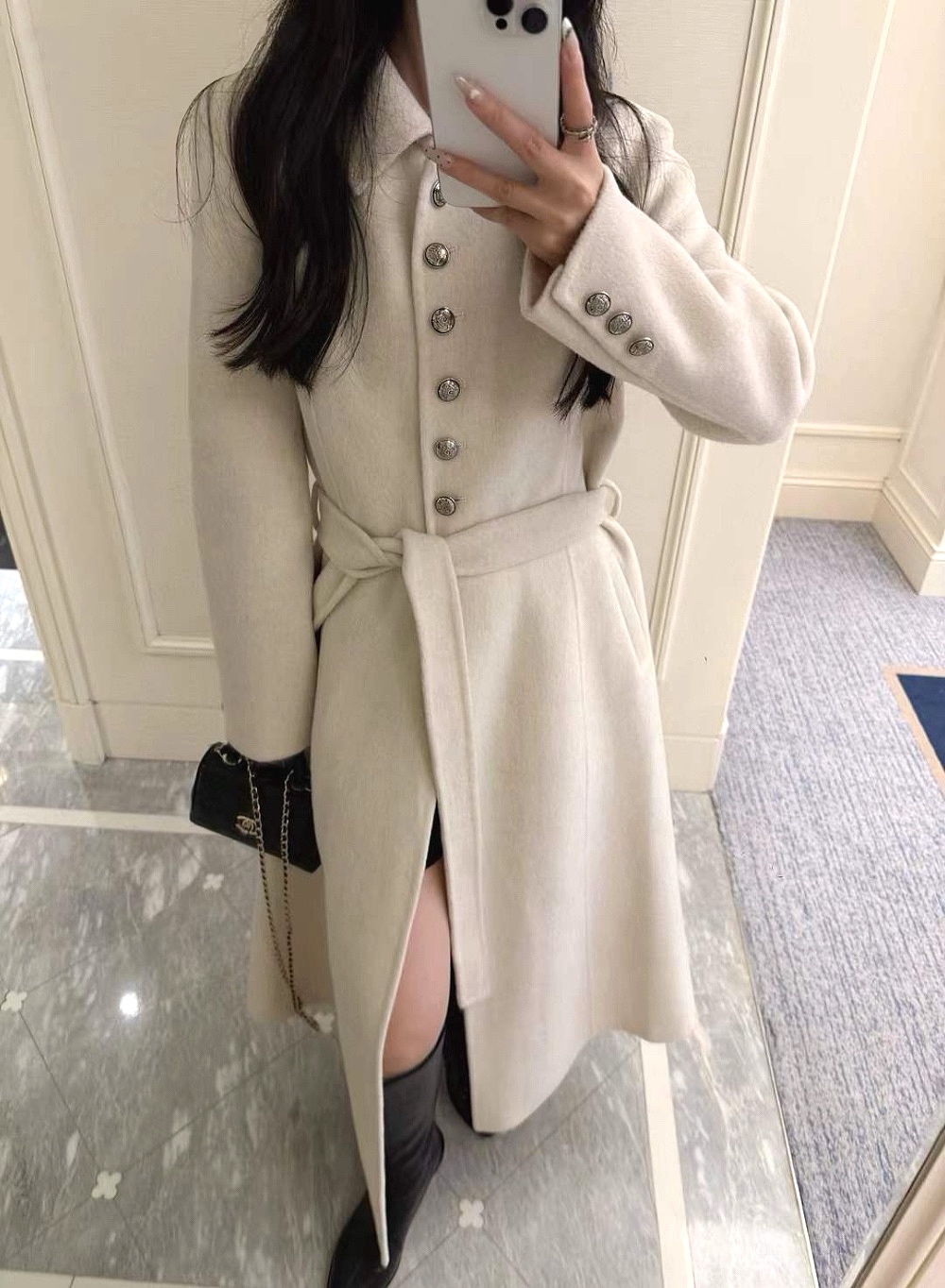 도런 A라인 캐시미어 클래식 체스터 코트 2color