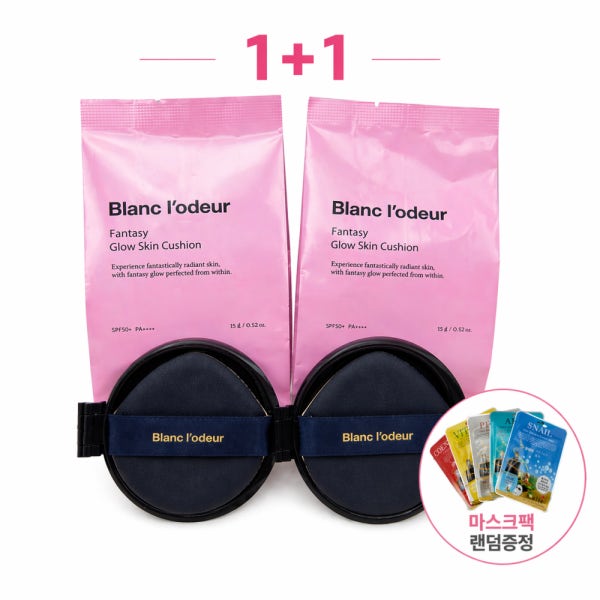 [1+1]블랑로더 판타지 글로우 스킨 쿠션 NEW 리뉴얼 촉촉광채 커버쿠션 리필