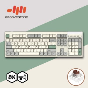 그루브스톤 GV10M 8K 수제윤활 유무선 기계식키보드 라이트G, 저소음밀키S축, 38g