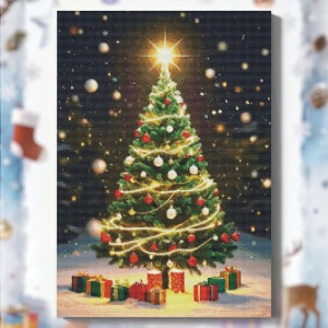 보석자수나라 대형 크리스마스트리 보석십자수 비즈 크리스마스트리 50x70cm 국내제작