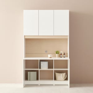 E0자재 레트라 전면 책장책상세트 1200x600x2009mm, 메이플(수납형) RT2055