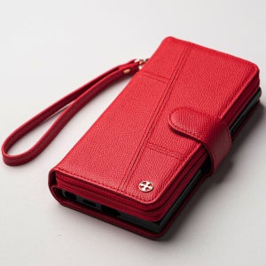 에르모 천연가죽 카드 지갑 케이스 레드, 갤럭시A퀀텀 갤럭시A71 (공용)