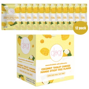 비건 코코넛 캔디 3가지맛 디어 식물성 태국 사무실간식 건강간식 망고스티키라이스, 20g, 12개