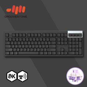[신규 색상] 그루브스톤 GV10M 8K 수제윤활 104키 게이밍 유무선 기계식 키보드 다크시티, 저소음밀키축, 45g