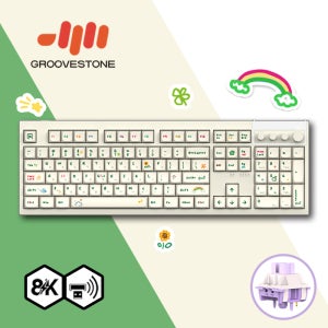 그루브스톤 GV10M 8K 수제윤활 104키 게이밍 유무선 기계식 키보드 라이트크레용, 저소음밀키축, 38g