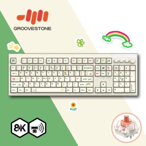 그루브스톤 GV10M 8K 수제윤활 104키 게이밍 유무선 기계식 키보드 라이트크레용, 저소음밀키S축, 38g