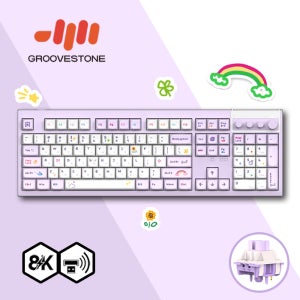 그루브스톤 GV10M 8K 수제윤활 유무선 기계식키보드 퍼플크레용, 저소음밀키축, 38g