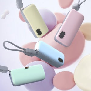 넥스트유 썬드라 BC2 C타입 도킹형 고속 충전 미니 보조배터리 5000mAh, 블루