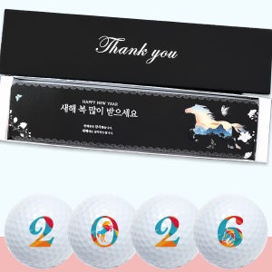 2026년 적마의 해 에디션 신년 연하장 골프공선물 볼빅 플라이온 4구