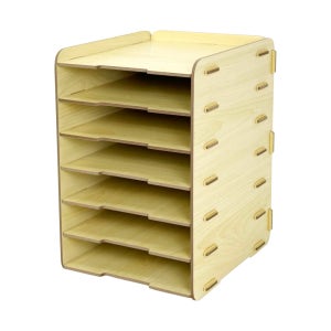 올지 우드 세로 서류보관함 A4 문서 파일 정리 6단, 베이지