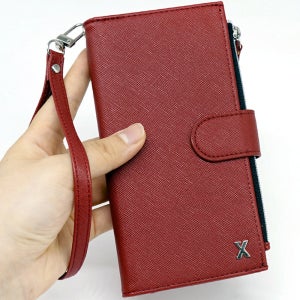 젝시 루시 지퍼 카드 수납 지갑 케이스 레드, 갤럭시와이드4 갤럭시A30 (공용)