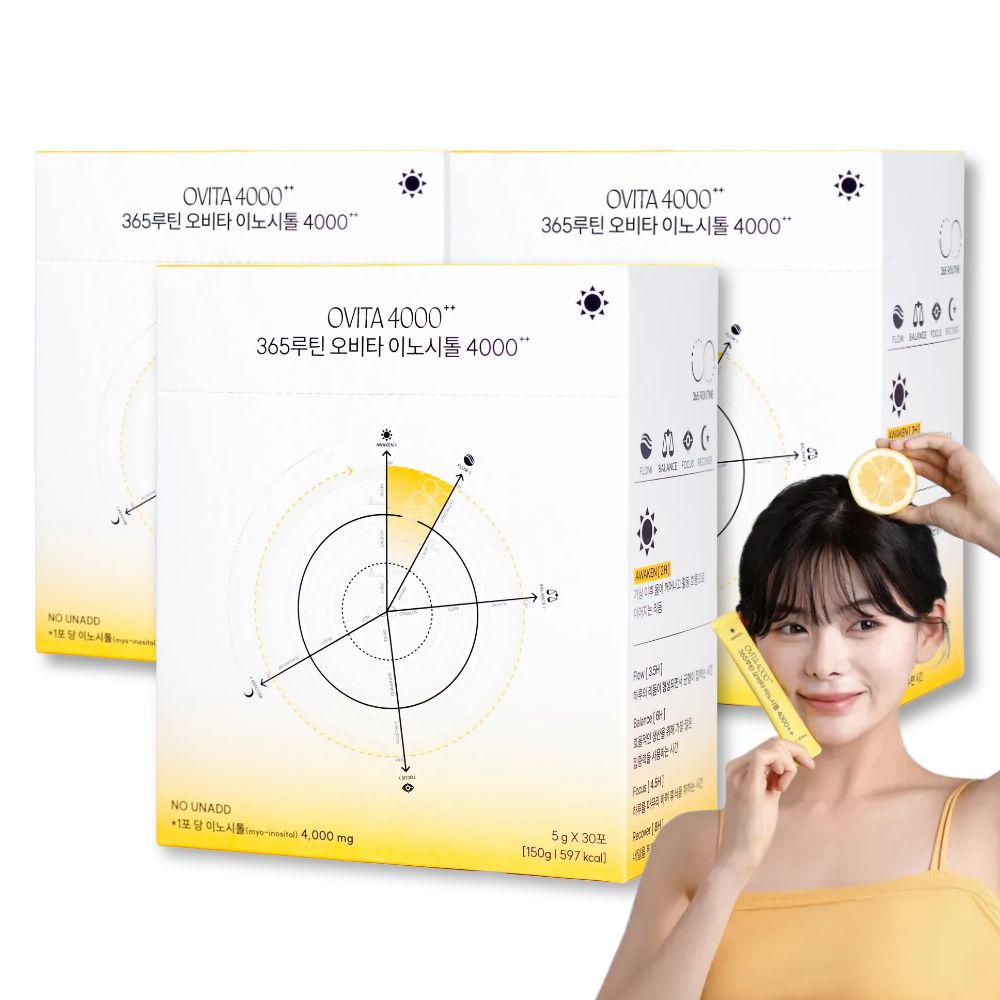 365루틴 오비타 <b>이노시톨</b> 4000 알파락트 알부민 캐롭 콜린 엽산 30포, 4개
