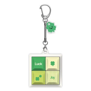 그린 포춘 디자인 네모 키보드 키캡 아크릴 키링 키체인 키홀더 키보드와 호환가능