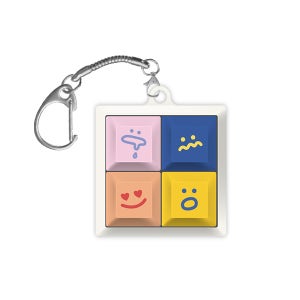 귀여운 캐릭터 디자인 네모 키보드 청축 키캡 키링 키체인 키홀더