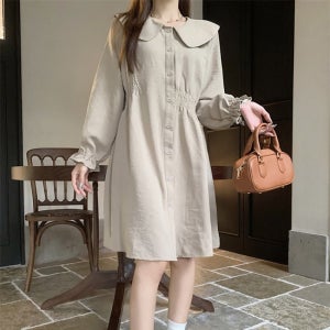 SY 심플한 빅카라 언발 밴딩 원피스 IT19D168