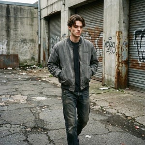 DOHC 헤리티지 워싱 루즈핏 남성 항공점퍼