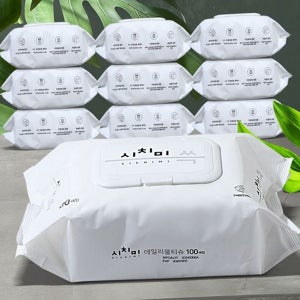 순한 대용량 물티슈 고평량 두꺼운 물티슈 100매 무향 저자극 가정용