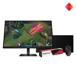 오멘 27 G2 FHD 180Hz 게이밍 모니터 + 오멘 벡터 에센셜 마우스 + 마우스 패드
