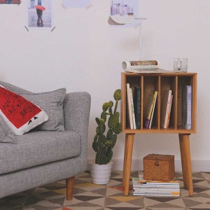 LP 장식장 턴테이블 캐비닛 스토리지 정리 진열장 보관함 레코드 책장 몽땅 벚나무+월넛 45-28-75