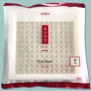 월남쌈 라이스페이퍼 찬물에도 쉽게 부드러워지는 월남쌈 사각 16cm 300g, 1개