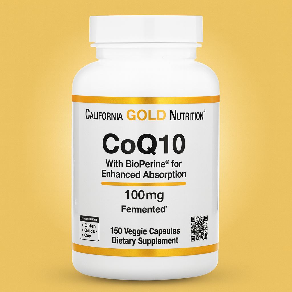 CGN 코큐텐 <b>CoQ</b>10 <b>바이오페린</b> 100mg 150베지캡슐 캘리포니아골드 뉴트리션