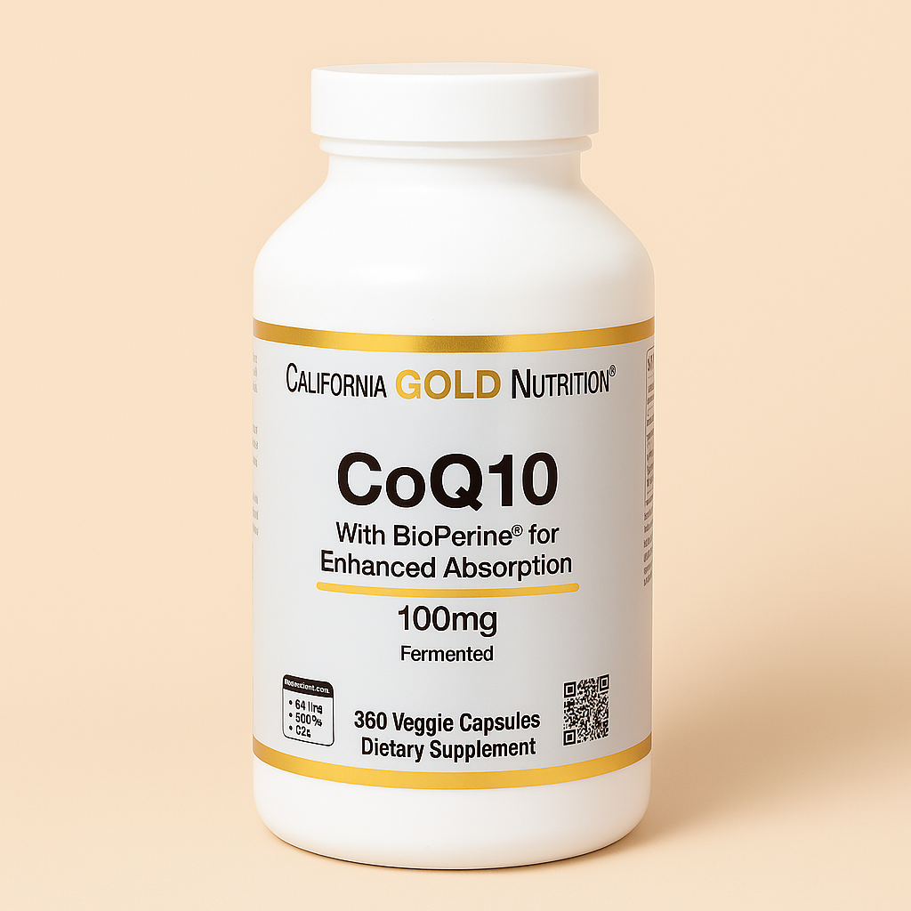 CGN 코큐텐 <b>CoQ</b>10 <b>바이오페린</b> 100mg 360베지캡슐 캘리포니아골드 뉴트리션