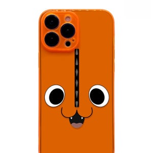 체인소 맨 휴대폰 케이스 포치타 얼굴 아이폰 투명 젤리 커버 반투명 오렌지 스타일 1 iPhone 16 Pro Max