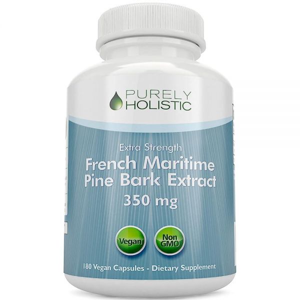 Purely Holistic 소나무 껍질 추출물 350mg 180 캡슐 95 프로안토시아니딘 프랑스 해양 프리 살충제 2784724