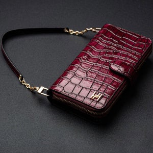 패스트 소가죽 카드 수납 지퍼 지갑 다이어리 케이스 체리와인, LG Q9 ONE LM-Q927L