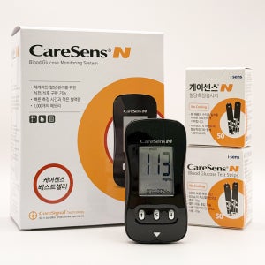 아이센스 케어센스N 혈당측정기+혈당시험지 100매+침 100개+솜 100매 당뇨 당 체크