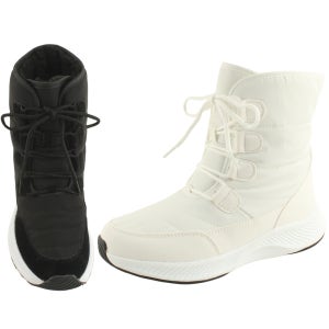 퍼 패딩 심플 방한화 털 앵클부츠 4cm