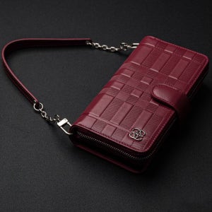 포르토 천연가죽 카드 지퍼 지갑 케이스 버건디와인, LG 벨벳 LM-G900N