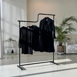 하이로우 철제 스탠드 옷걸이 행거 롱코트 이동식 드레스룸 매장용 틈새 코너 롱패딩 행거