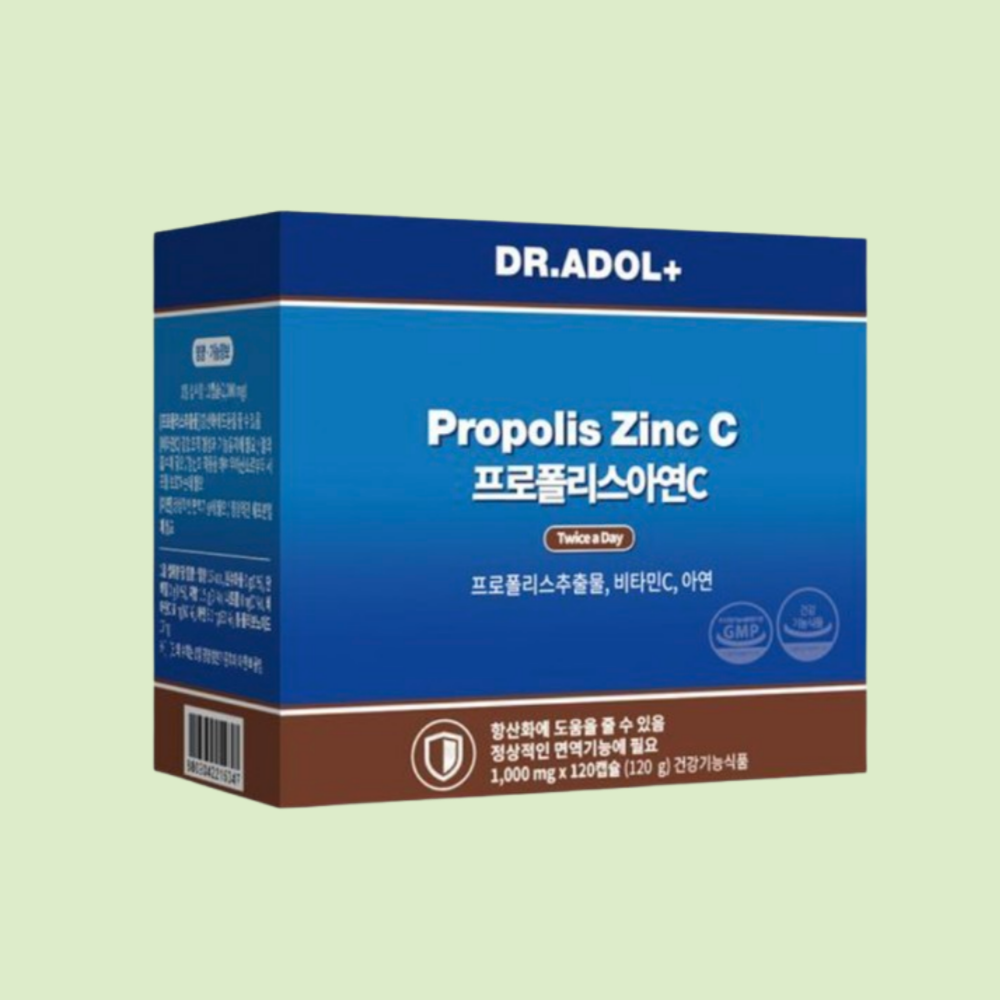 <b>닥터아돌</b> 프로폴리스<b>아연</b>C 120캡슐 (60일분)