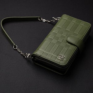 포르토 천연가죽 카드 지퍼 지갑 케이스 올리브그린, 갤럭시S10 5G SM-G977N