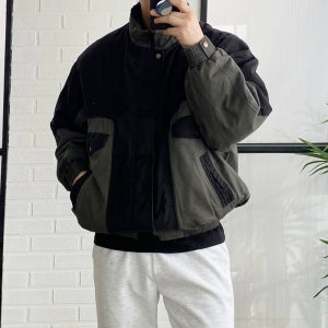 3color 남자 캐주얼 투톤 배색 겨울 패딩점퍼