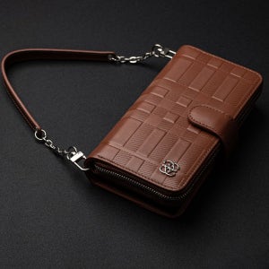 포르토 천연가죽 카드 지퍼 지갑 케이스 카멜브라운, 갤럭시S10e SM-G970N