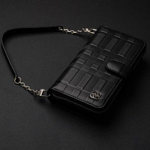 포르토 천연가죽 카드 지퍼 지갑 케이스 피아노블랙, 갤럭시S10 5G SM-G977N