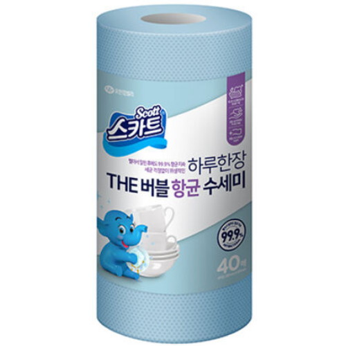 스카트 하루한장 THE 버블 항균 수세미 스카이블루 40매 (2,500원) (무료)