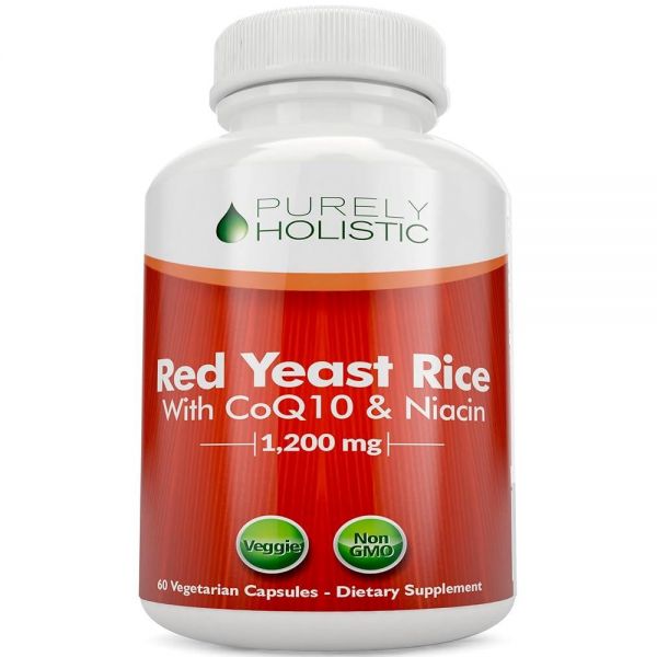 Purely Holistic 적효모 쌀 1200mg CoQ10 플러시 프리 니아신 60 캡슐 포함 방사선 없음 시트리닌 2779874