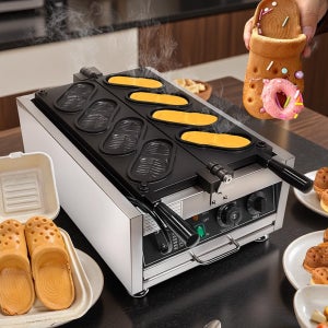 크록스 빵기계 신기한 붕어빵 기계 간식 카페 식당 전기 4구